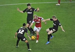 Bristol City V Crawley Town Prints: Bristol City's Simon Gillett Battles Through Crowd during Cardiff City vs Swansea City Match
