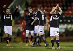 Leyton Prints: Bristol City's Simon Gillett Celebrates Win Against Leyton Orient, February 11, 2014