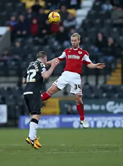 Notts County V Bristol City Prints: Bristol City's Simon Gillett Clears the Ball Against Notts County