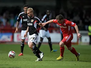 Framed Print : Bristol City's Simon Gillett Fends Off Dannie Bulman in Sky Bet League One Clash Framed Print : Bristol City's Simon Gillett Fends Off Dannie Bulman in Sky Bet League One Clash