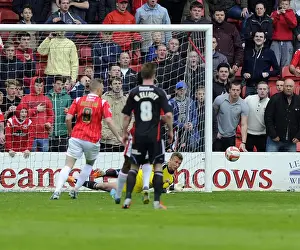 Walsall V Bristol City Prints: Bristol City's Simon Moore Saves Walsall's Sam Mantom's Penalty at Banks Stadium