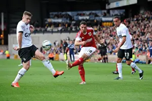 Framed Print : Bristol City's Stephen McLaughlin Sends a Cross into the Box during Port Vale vs. Bristol City Football Match, Sky Bet League 1, 2013