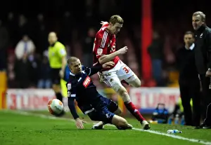 Bristol City V Millwall Prints: Bristol City's Stephen Pearson Dodges Alan Dunne's Tackle in Championship Clash between Bristol City