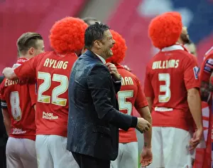 March Prints: Bristol City's Steve Cotterill Drenched in Champagne after Johnstone's Paint Trophy Victory