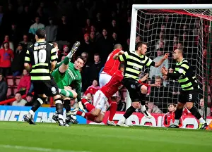 Bristol City V Scunthorpe United Prints: Bristol City's Steven Caulker Suffers Head Injury Against Scunthorpe United