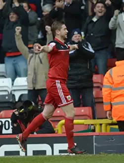 Bristol City V Nottingham Forest Prints: Bristol City's Steven Davies Celebrates Goal Against Nottingham Forest