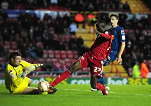 Bristol City's Steven Davies Scores Penalty After Albert Adomah Foul by Blackpool's Matthew Gilks - Championship Football Match, November 2012