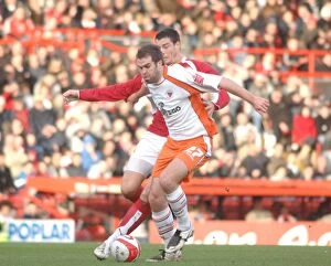 Bristol City V Blackpool Collection: Bristol City's Tamas Priskin in Action Against Blackpool