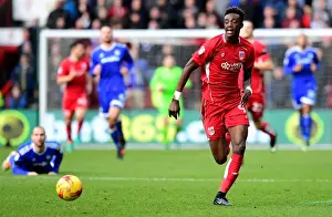 Bristol City's Tammy Abraham Thunders Forward Against Cardiff City