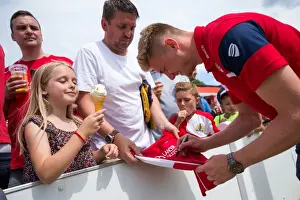 Bristol Manor Farm V Bristol City Prints: Bristol City's Taylor Moore Greets Fans at The Creek during Pre-season Friendly against Bristol Manor Farm (2017)