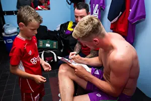 Bristol Manor Farm V Bristol City Prints: Bristol City's Taylor Moore Meets Mascots Before Bristol Manor Farm Match, 2017