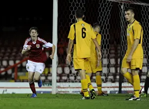 Bristol City U18s V Newport County U18s Prints: Bristol City's Tom Fry Rejoices in Youth Cup Goal Against Newport County
