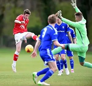 Bristol City V Ipswich U21s Prints: Bristol City's Tom Fry Shoots Wide Against Ipswich Town U21s