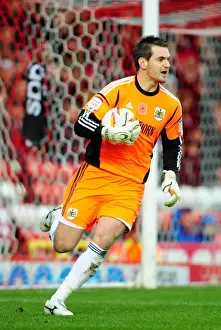 Framed Print : Bristol City's Tom Heaton in Action Against Peterborough United, Championship Football Match, December 2012