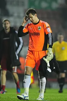 Bristol City's Tom Heaton Looks Disappointed After Conceding Goal vs Burnley