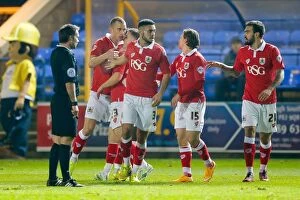 Images Dated 28th November 2014: Bristol City's Unforgettable 0-2 Lead: Wilbraham's Double Against Peterborough United