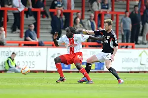 Stevenage V Bristol City Prints: Bristol City's Wade Elliott Closes In on Stevenage's Greg Tansey in Sky Bet League One Clash