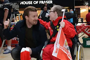Bristol City's Wade Elliott Engages with Oskar at Cabot Circus during Johnstones Paint Trophy Match