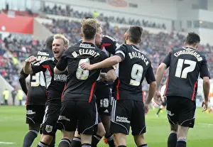 Rotherham United V Bristol City Prints: Bristol City's Wade Elliott: Jubilant Goal Celebration vs