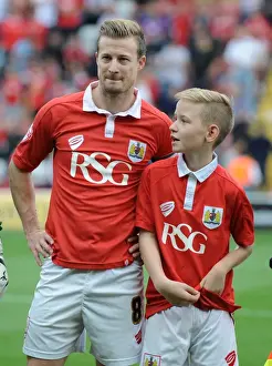 Bristol City V MK Dons Prints: Bristol City's Wade Elliott and Mascot Celebrate Win Against MK Dons, September 2014