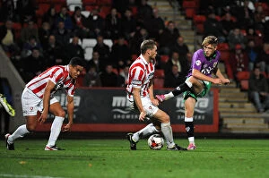 Images Dated 8th October 2014: Bristol City's Wes Burns Aims for the Net: Cheltenham Town vs. Bristol City