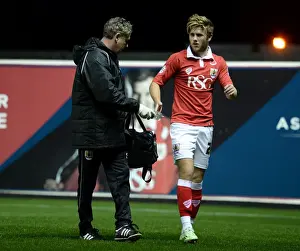 Bristol City's Wes Burns Injured Limps Off Pitch During Bristol City v AFC Wimbledon Match