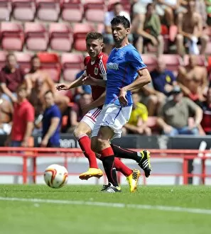 Images Dated 13th July 2013: Bristol City's Wes Burns Misses Wide Against Glasgow Rangers, Pre-Season Friendly, 2013