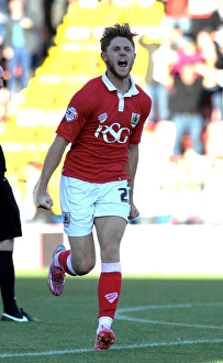 Bristol City V Chesterfield Prints: Bristol City's Wes Burns Scores the Winning Goal vs