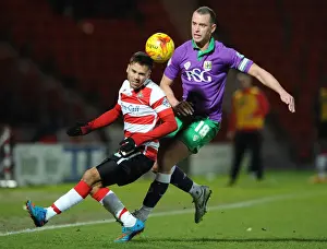Doncaster Rovers V Bristol City Prints: Bristol City's Wilbraham Closes In on Forrester in Doncaster Showdown