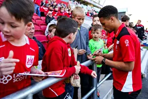 Bristol City's Zak Vyner Signing Autographs at Ashton Gate Stadium during Bristol City vs Barnsley