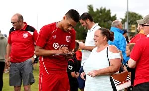 Images Dated 10th July 2016: Bristol City's Zak Vyner Signs Autographs at Hengrove Athletic Pre-Season Friendly
