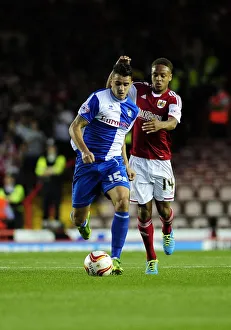 Bristol Derby: Bobby Reid of Bristol City Closes In on Oliver Norburn of Bristol Rovers, Johnstone's Paint Trophy, 2013