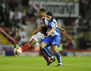 Bristol City V Bristol Rovers (Johnstone Paint Trophy 1ST Round) Prints: Bristol Derby: Bobby Reid vs John-Joe O'Toole Clash in Bristol City V Bristol Rovers Johnstone's Paint Trophy