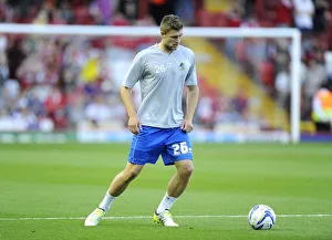 Bristol Derby: Clash between Bristol City and Bristol Rovers in Johnstone's Paint Trophy First Round at Ashton Gate, 2013 - Ryan Brunt in Action