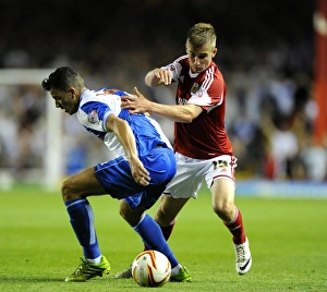 Bristol City V Bristol Rovers (Johnstone Paint Trophy 1ST Round) Prints: Bristol Derby: Intense Battle Between Joe Bryan (Bristol City) and Oliver Norburn (Bristol Rovers)