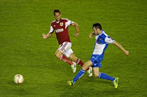 Bristol Derby: Intense Moment as Baldock Challenges Smith in Johnstones Paint Trophy Match