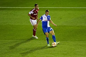 Bristol Derby: Intense Moment from the Johnstones Paint Trophy First Round Match between Bristol City