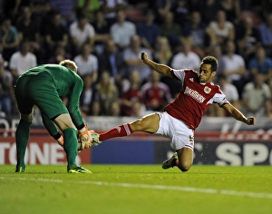 Bristol City V Bristol Rovers (Johnstone Paint Trophy 1ST Round) Prints: Bristol Derby: Mildenhall Denies Baldock in Johnstone's Paint Trophy Clash at Ashton Gate