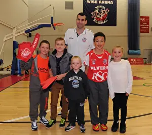 Bristol Flyers V Durham Wildcats Prints: Bristol Flyers Basketball: Fans Meet Coach Kapoulas Amidst Excitement against Durham Wildcats