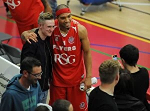Images Dated 15th November 2014: Bristol Flyers Basketball: Greg Streete Interacts with Fans vs Cheshire Phoenix