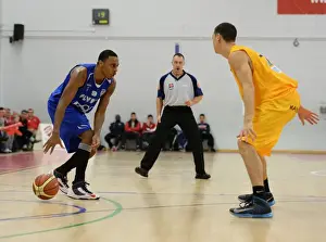 Bristol Flyers Doug Herring Charges Forward in Basketball Action Against Sheffield Sharks