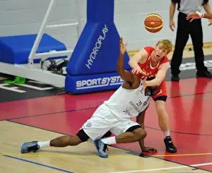 Bristol Flyers Mathias Seilund in Defensive Position against Cheshire Phoenix