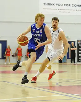 Bristol Flyers V Newcastle Eagles Prints: Bristol Flyers Mathias Seilund Scores Basketball Goal Against Newcastle Eagles