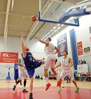 Bristol Flyers V Plymouth Raiders Prints: Bristol Flyers Mathias Seilund Scores Dramatic Basketball Point Against Plymouth Raiders