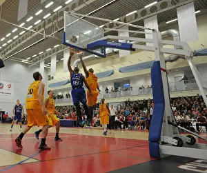 Bristol Flyers V Sheffield Sharks Prints: Bristol Flyers Narrow Miss: Dwayne Lautier-Ogunleye's Basketball Brink of Glory vs Sheffield Sharks