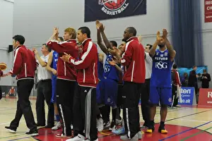 Bristol Flyers V Sheffield Sharks Prints: Bristol Flyers Unite with Fans in Triumph: Post-Game Applause vs. Sheffield Sharks