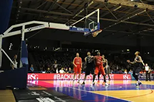 Worcester Wolves V Bristol Flyers BBL Cup Prints: British Basketball League Cup: A Fierce Showdown between Worcester Wolves and Bristol Flyers at Worcester Arena