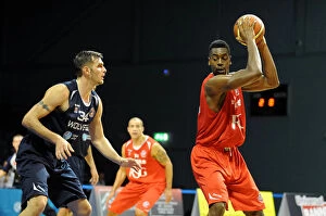 Images Dated 31st October 2014: British Basketball League Cup: Intense Action from Worcester Wolves vs