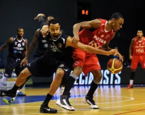 Worcester Wolves V Bristol Flyers BBL Cup Prints: British Basketball League Cup: A Intense Moment between Doug Herring of Bristol Flyers and Worcester Wolves