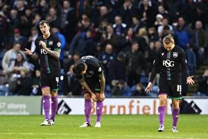 Images Dated 28th December 2015: Burnley Takes Early Lead: Dejected Bristol City Players